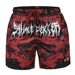 Crimson Metal Mesh Short