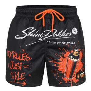 Orange Impress Mesh Short